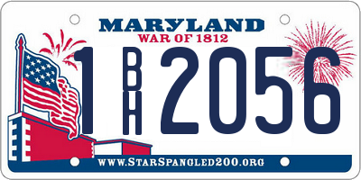 MD license plate 1BH2056