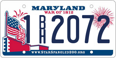 MD license plate 1BH2072