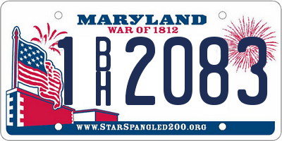 MD license plate 1BH2083