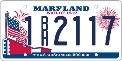 MD license plate 1BH2117