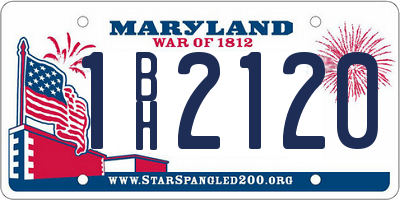 MD license plate 1BH2120