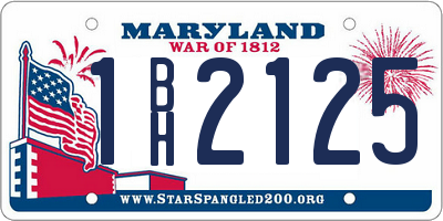 MD license plate 1BH2125