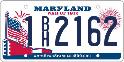 MD license plate 1BH2162