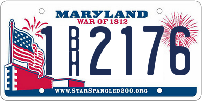 MD license plate 1BH2176