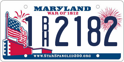 MD license plate 1BH2182