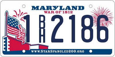MD license plate 1BH2186