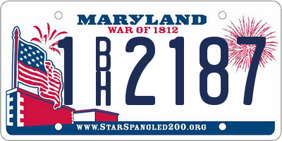 MD license plate 1BH2187