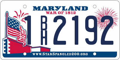 MD license plate 1BH2192