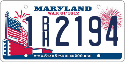 MD license plate 1BH2194