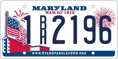 MD license plate 1BH2196