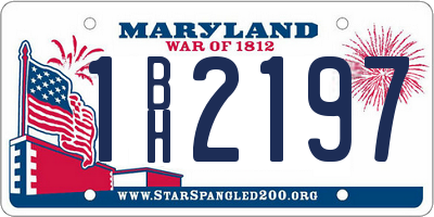 MD license plate 1BH2197
