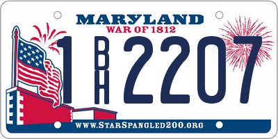 MD license plate 1BH2207