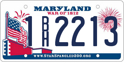 MD license plate 1BH2213