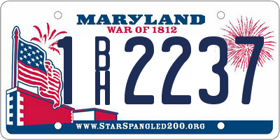 MD license plate 1BH2237