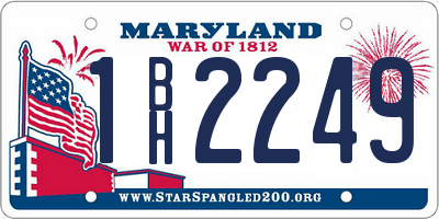 MD license plate 1BH2249