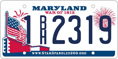 MD license plate 1BH2319