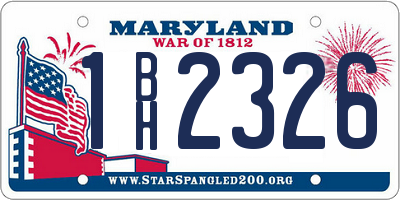MD license plate 1BH2326