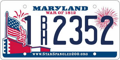MD license plate 1BH2352