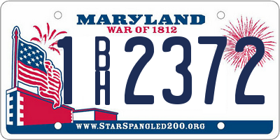 MD license plate 1BH2372