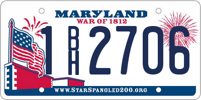 MD license plate 1BH2706