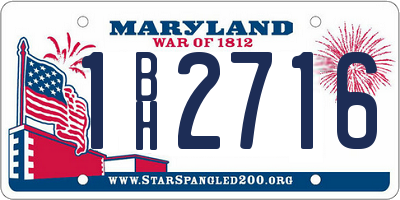 MD license plate 1BH2716