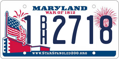 MD license plate 1BH2718