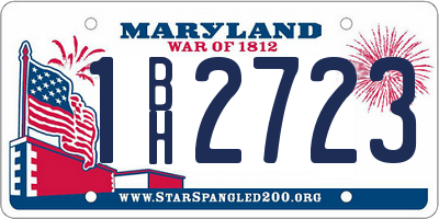 MD license plate 1BH2723