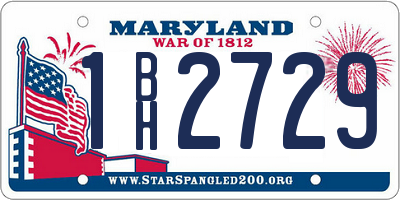 MD license plate 1BH2729