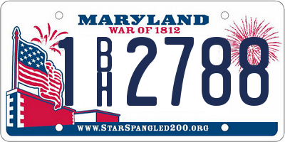 MD license plate 1BH2788