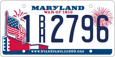 MD license plate 1BH2796