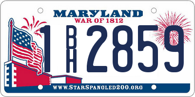 MD license plate 1BH2859