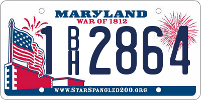 MD license plate 1BH2864