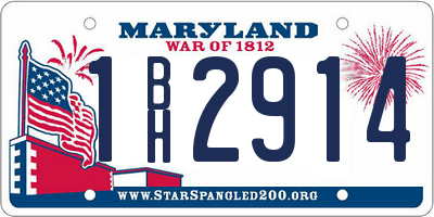 MD license plate 1BH2914