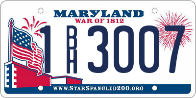 MD license plate 1BH3007