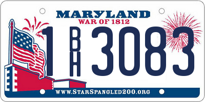 MD license plate 1BH3083