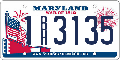 MD license plate 1BH3135
