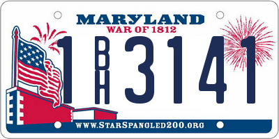 MD license plate 1BH3141