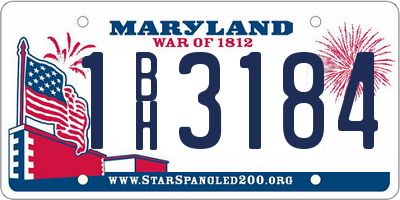 MD license plate 1BH3184