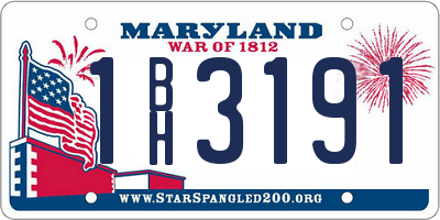MD license plate 1BH3191