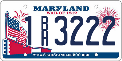 MD license plate 1BH3222