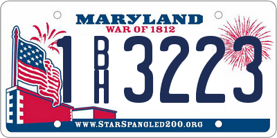 MD license plate 1BH3223