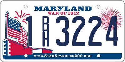 MD license plate 1BH3224