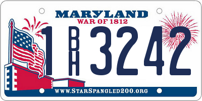 MD license plate 1BH3242