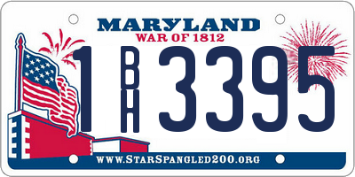 MD license plate 1BH3395