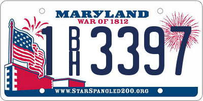 MD license plate 1BH3397