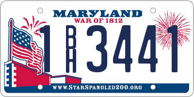 MD license plate 1BH3441