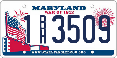MD license plate 1BH3509