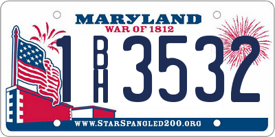 MD license plate 1BH3532
