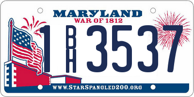MD license plate 1BH3537