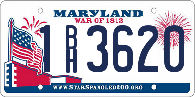 MD license plate 1BH3620